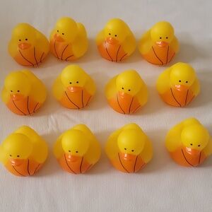 12 Mini Basketball Rubber Duckies - Party, Treasure Box ~ 1 1/2 Inch Ducks